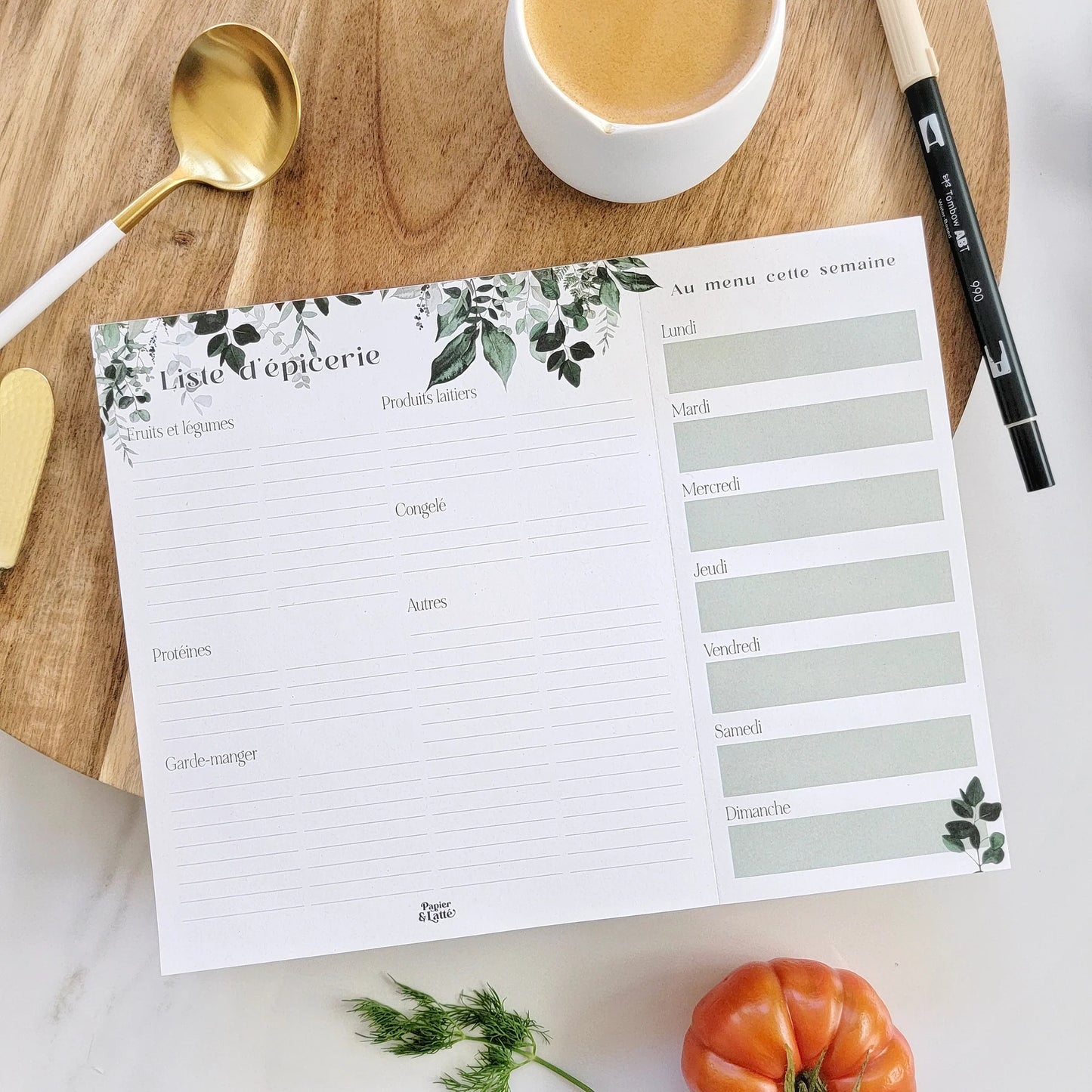 Planificateur de repas hebdomadaire - XXL