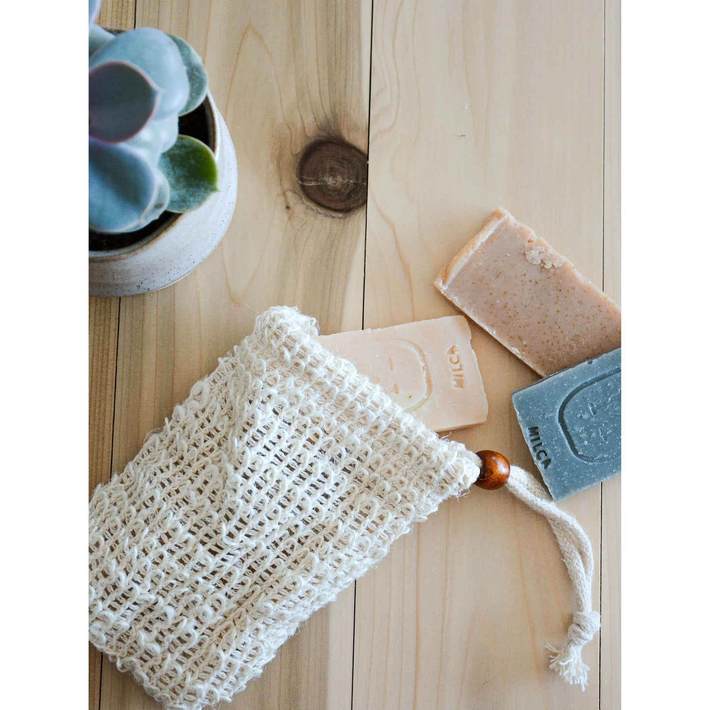 Pochette à savon exfoliante