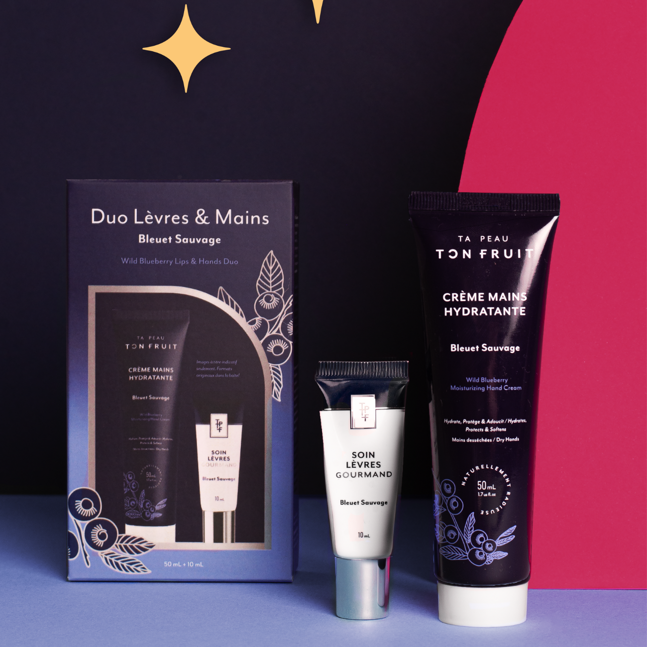 Le Duo Lèvres et Mains aux bleuets sauvages