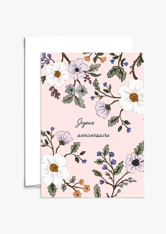 Carte de voeux - Joyeux anniversaire Floral
