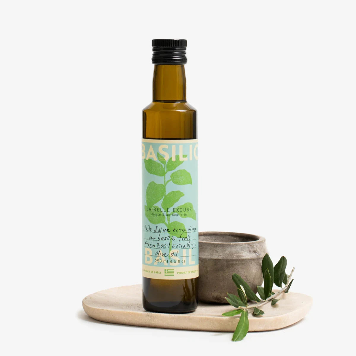 Huile d'olive au basilic