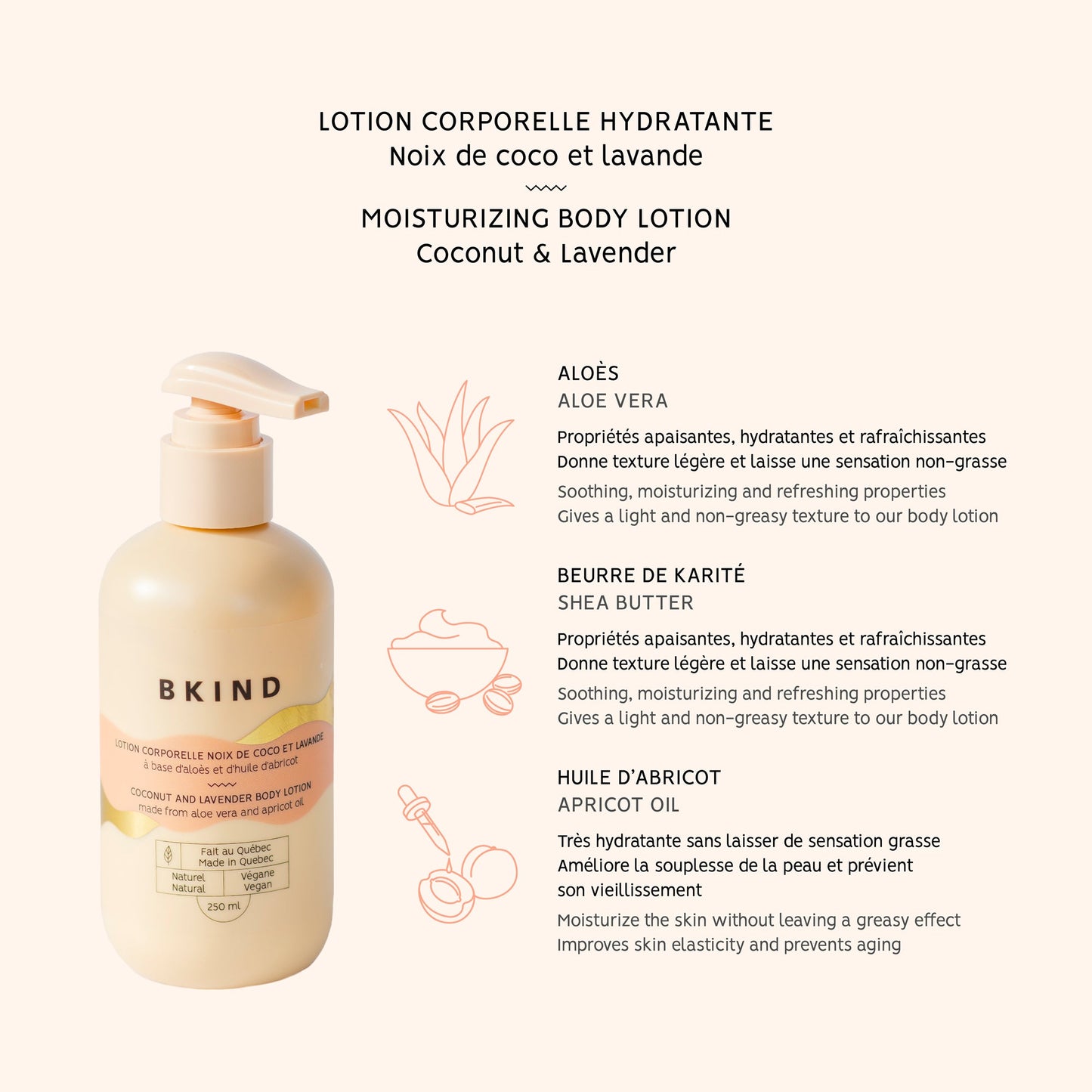 Lotion corporelle hydratante - Noix de coco et lavande