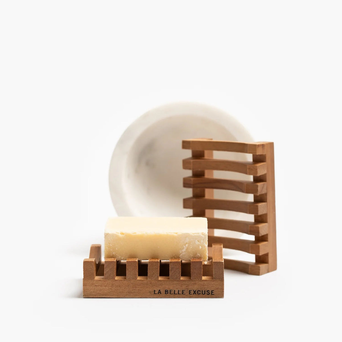 Porte-savon ajouré en bois