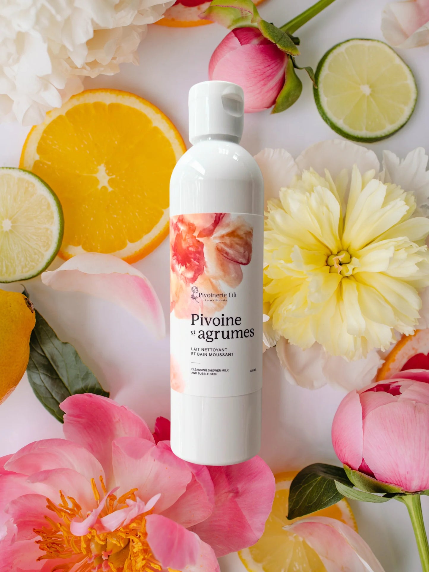 Lait nettoyant et bain moussant - Pivoine et agrume
