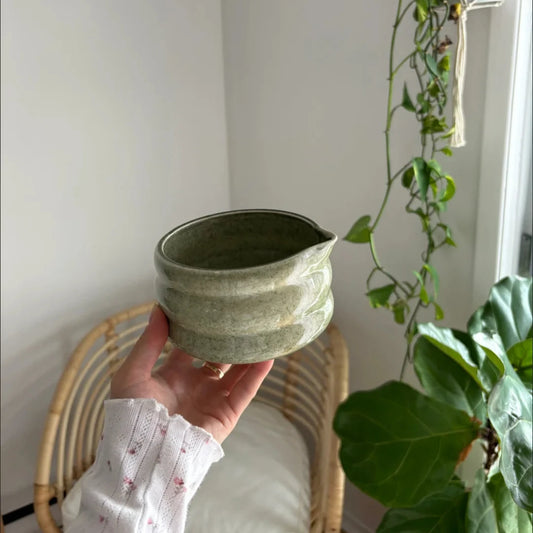 Bol à matcha avec support à fouet - Vert
