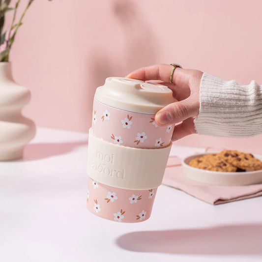 Tasse de voyage isotherme - Champs rosé