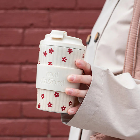 Tasse de voyage isotherme - Rayures florales