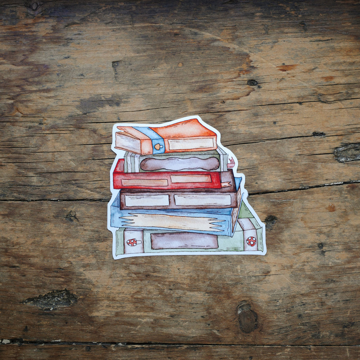 Autocollant vinyle - Pile à lire d'automne