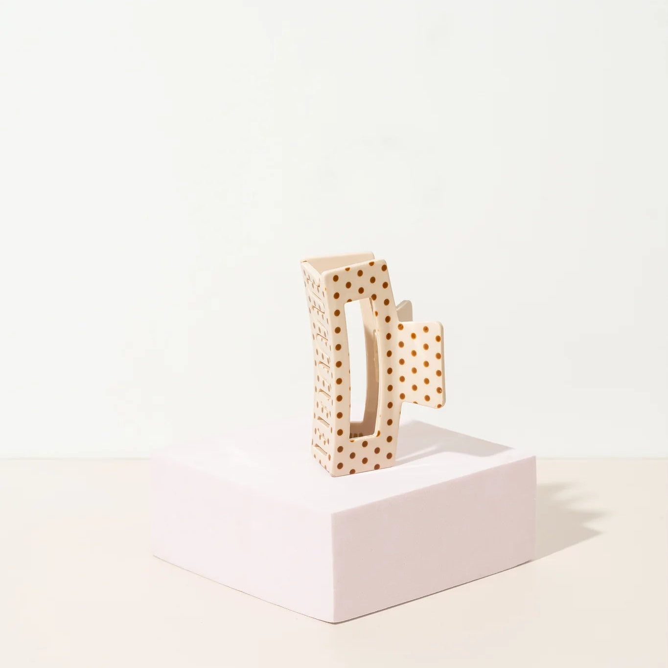 Pince à cheveux - Polka beige