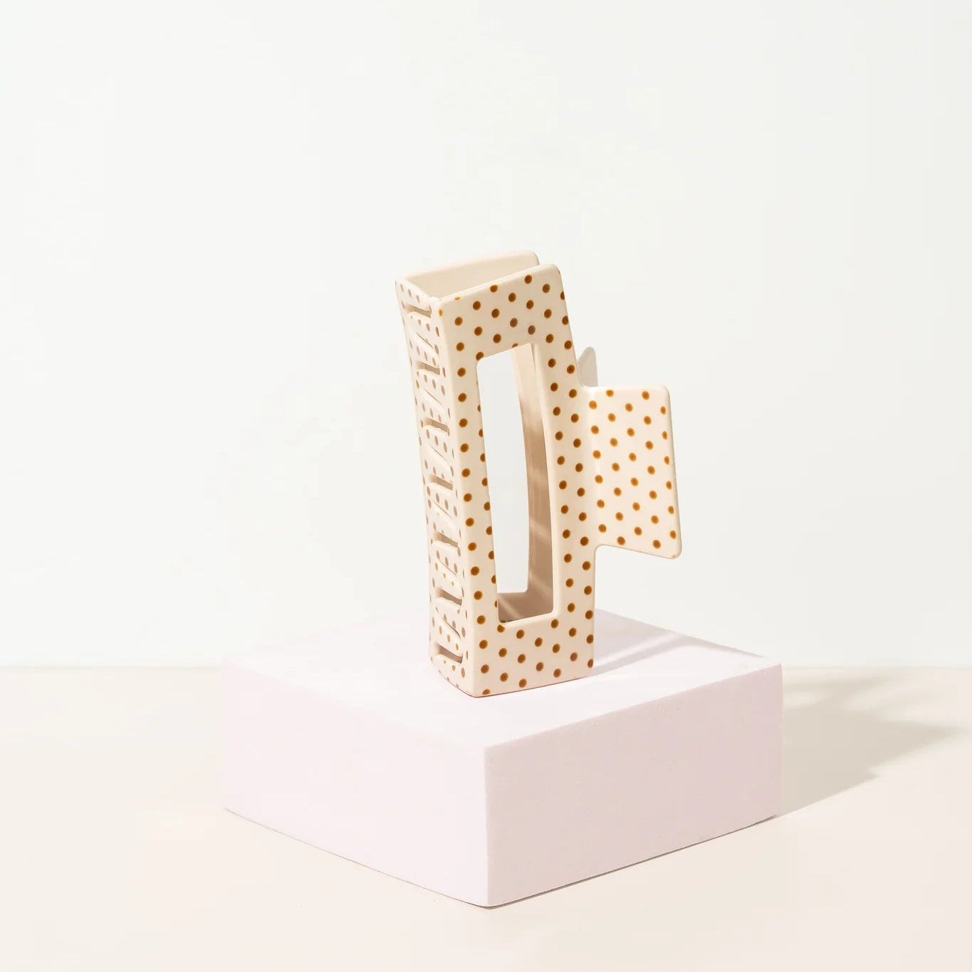 Pince à cheveux - Polka beige