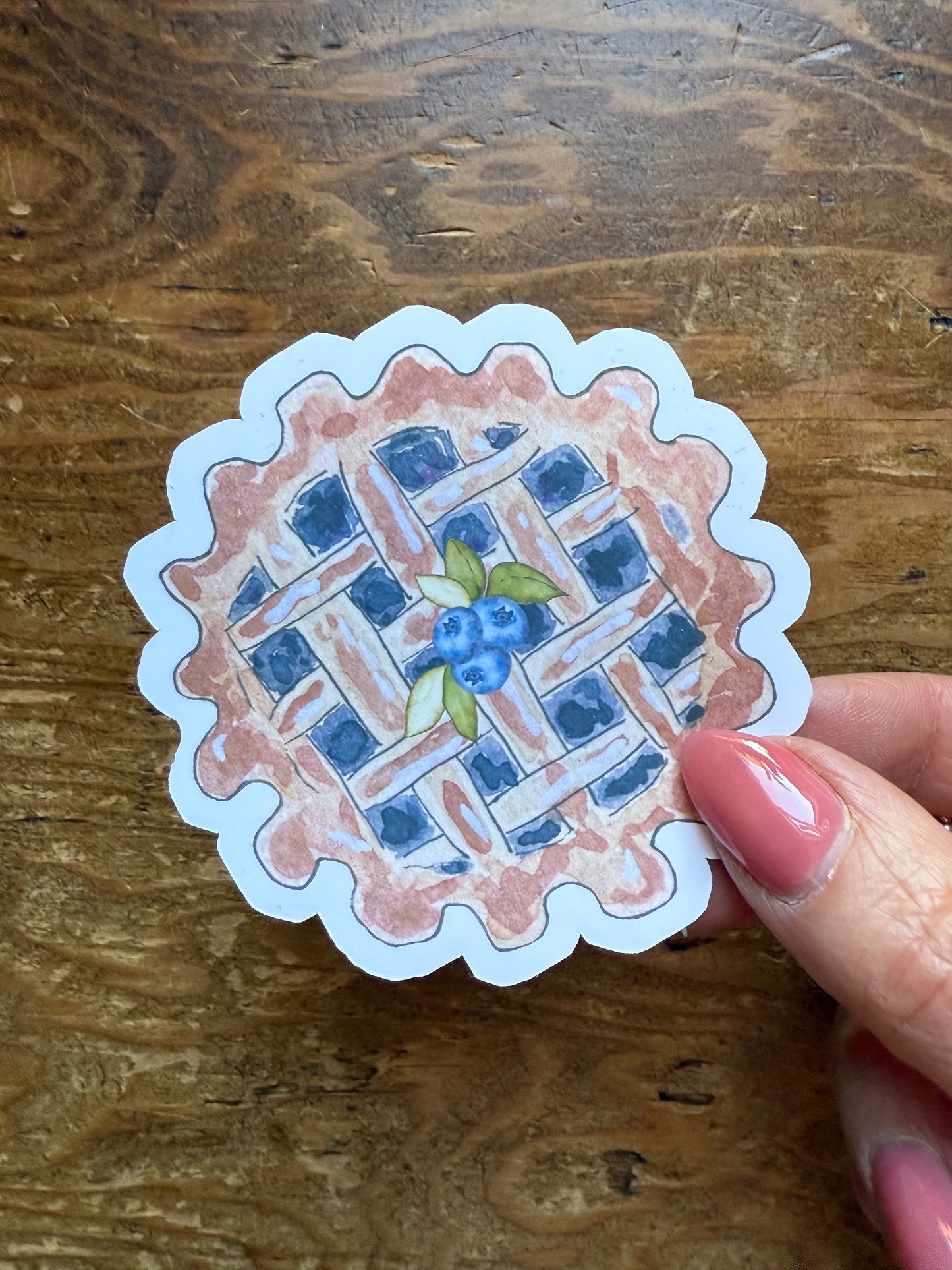 Autocollant vinyle - Tarte aux bleuets