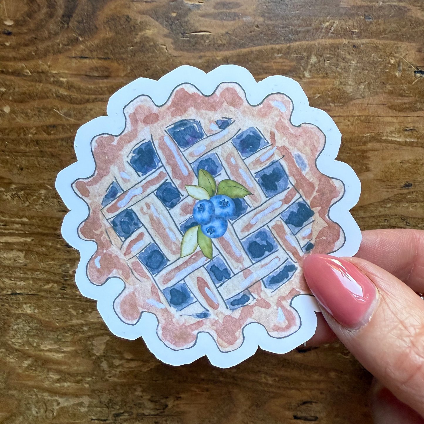 Autocollant vinyle - Tarte aux bleuets