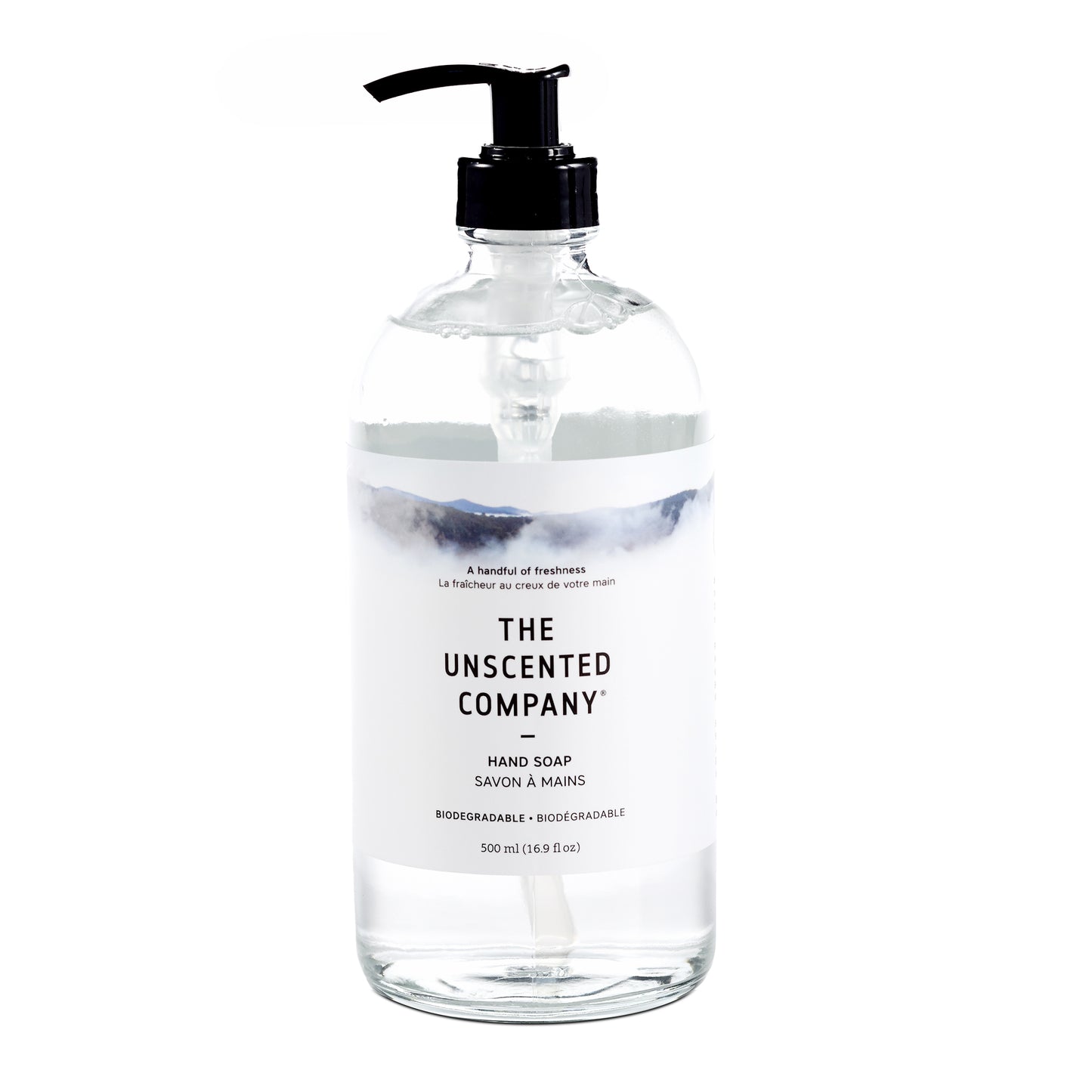 Savon à mains- Bouteille de verre 465 ml