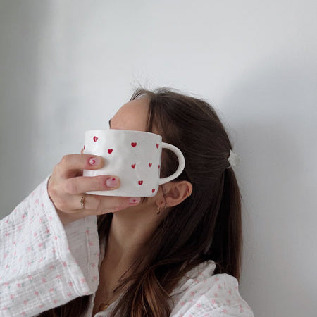 Tasse coeurs rouges