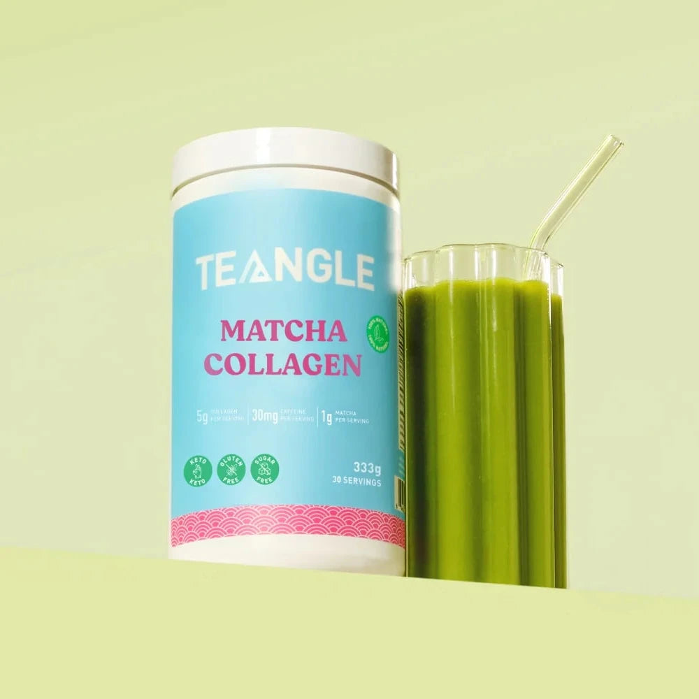 Thé matcha avec collagène