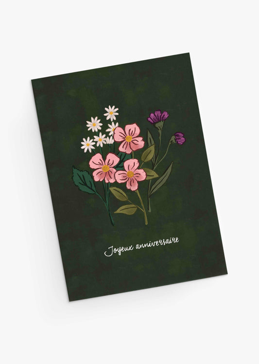 Carte de voeux - Joyeux anniversaire Fleurs sauvages