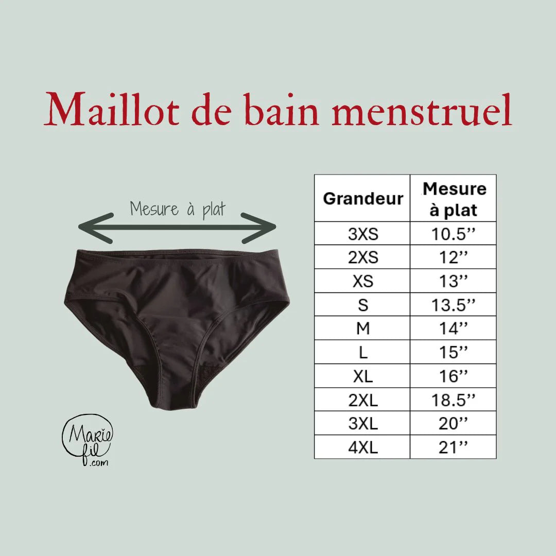 Bas de maillot de bain menstruel - Noir