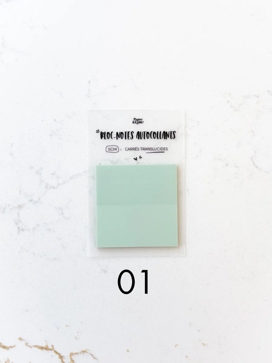 Bloc-notes autocollants translucides - Carré 5 cm