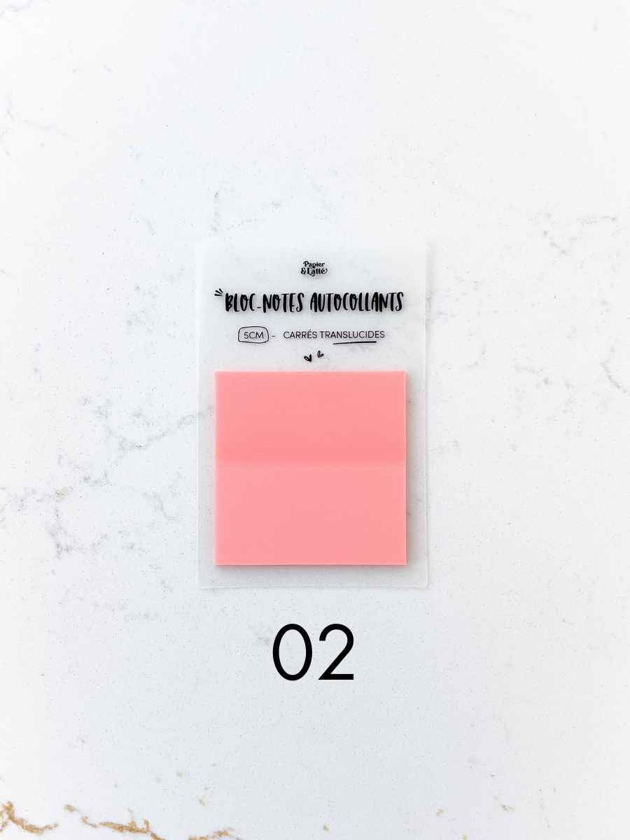 Bloc-notes autocollants translucides - Carré 5 cm