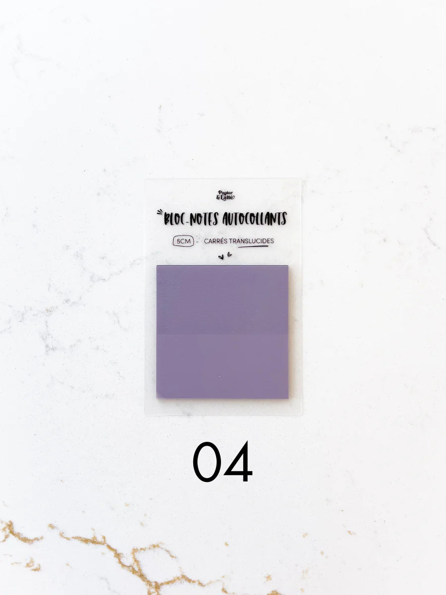 Bloc-notes autocollants translucides - Carré 5 cm