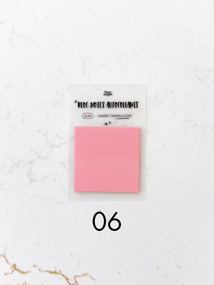 Bloc-notes autocollants translucides - Carré 5 cm