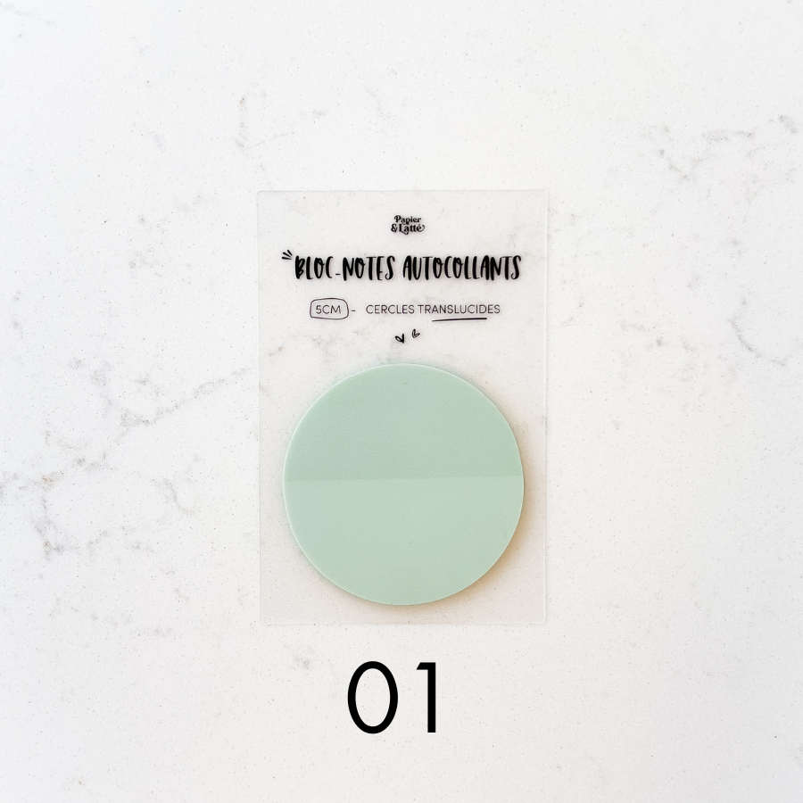 Bloc-notes autocollants translucides - Cercles 5 cm