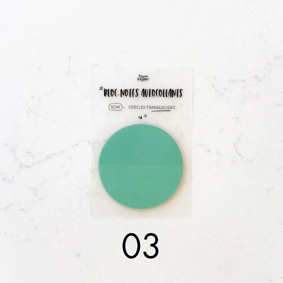 Bloc-notes autocollants translucides - Cercles 5 cm
