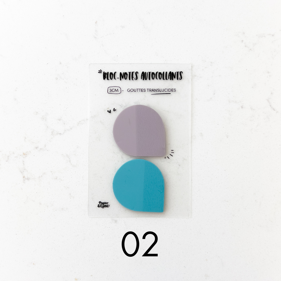 Bloc-notes autocollants translucides - Duo de gouttes