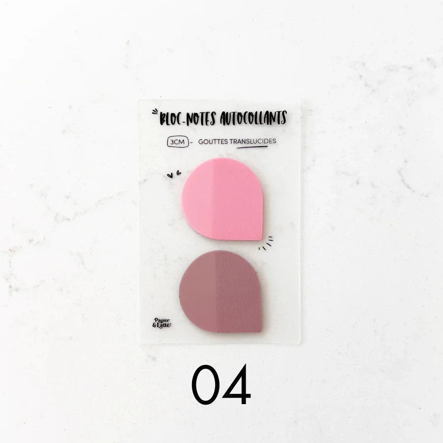 Bloc-notes autocollants translucides - Duo de gouttes