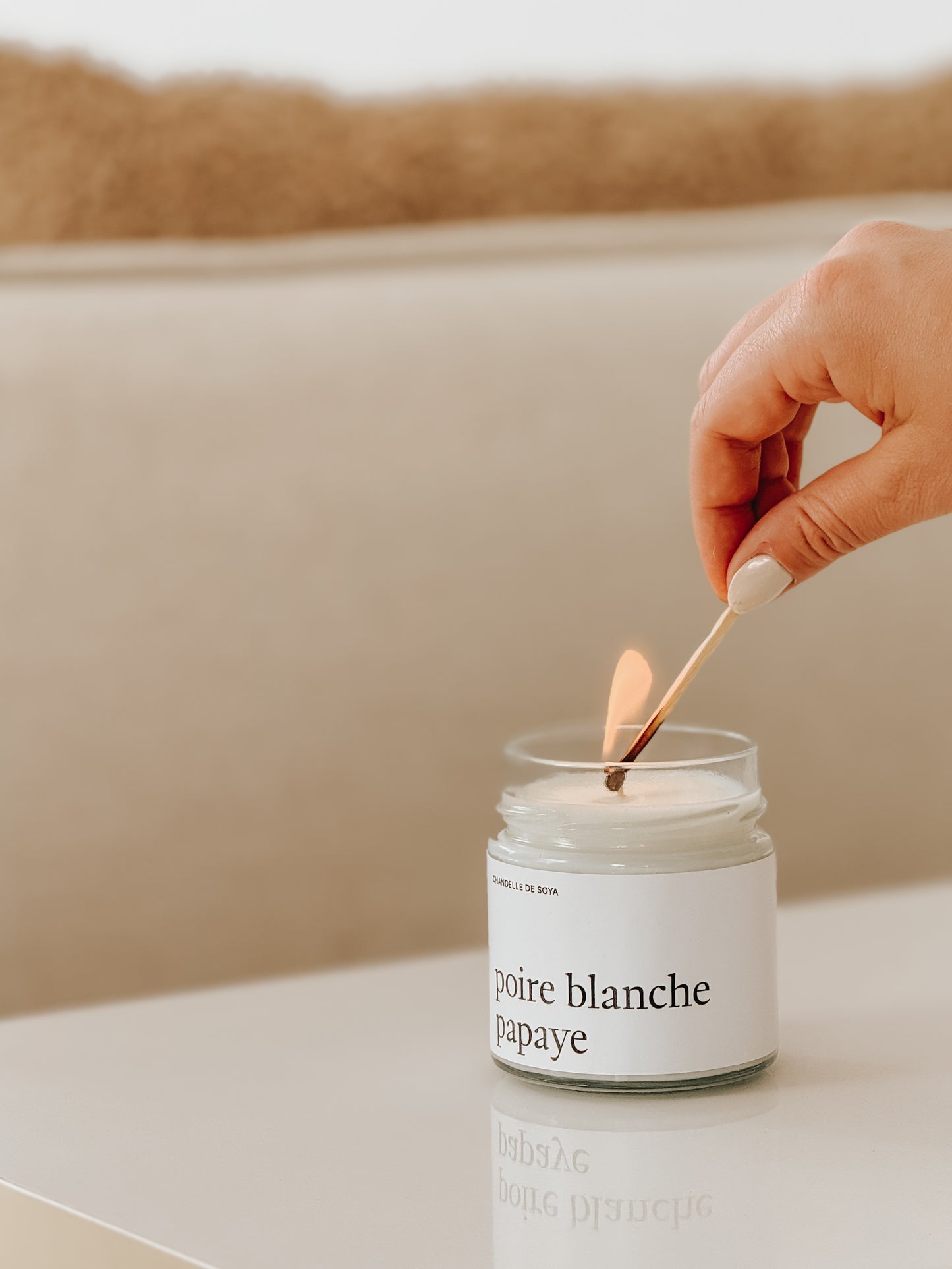 Chandelle Poire blanche et Papaye