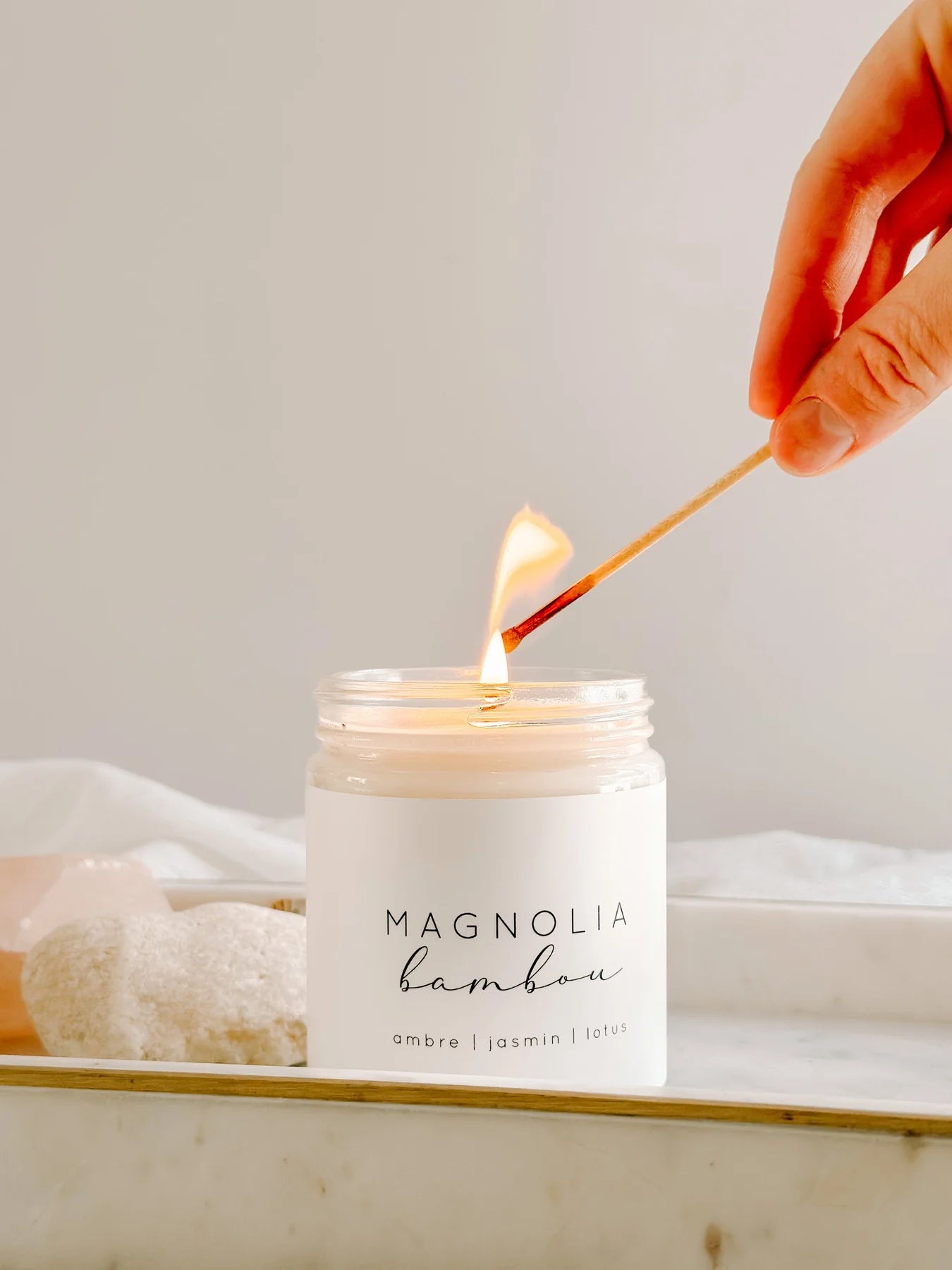Chandelle de soya Magnolia Bambou