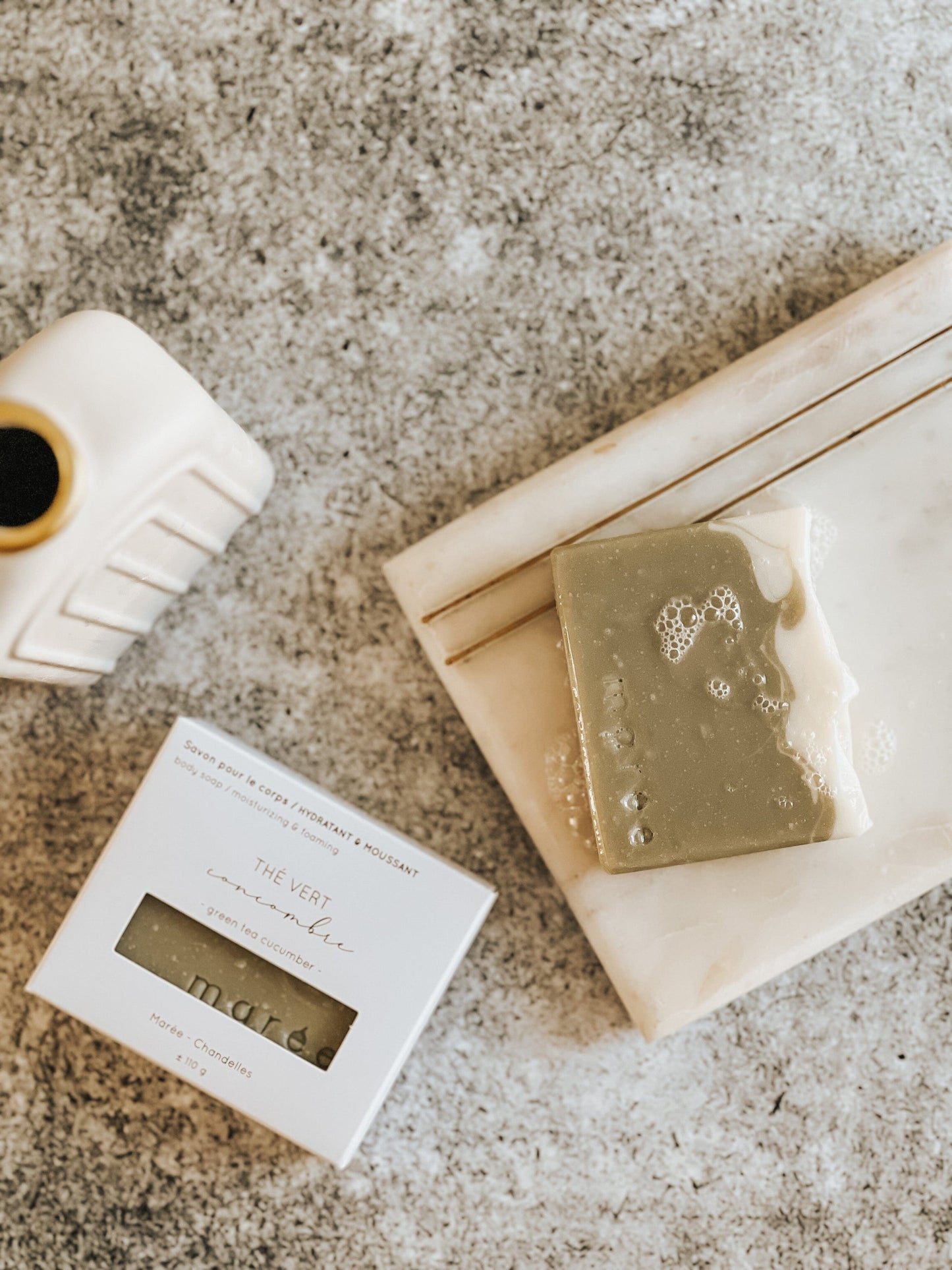 Savon pour le corps Thé vert Concombre - Hydratant et moussant