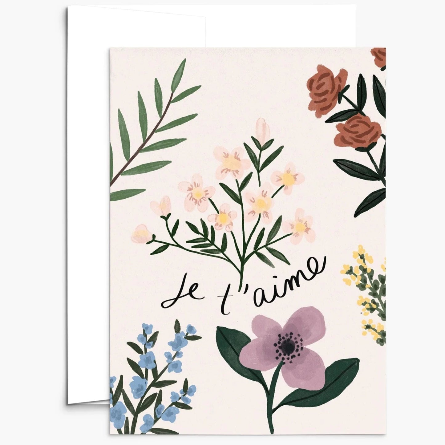 Carte de voeux - Je t'aime en fleur
