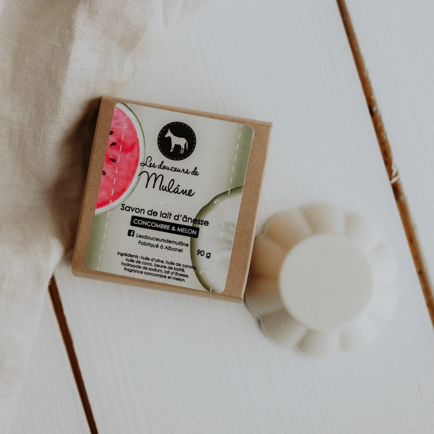 Savon au lait d'ânesse - Concombre & melon