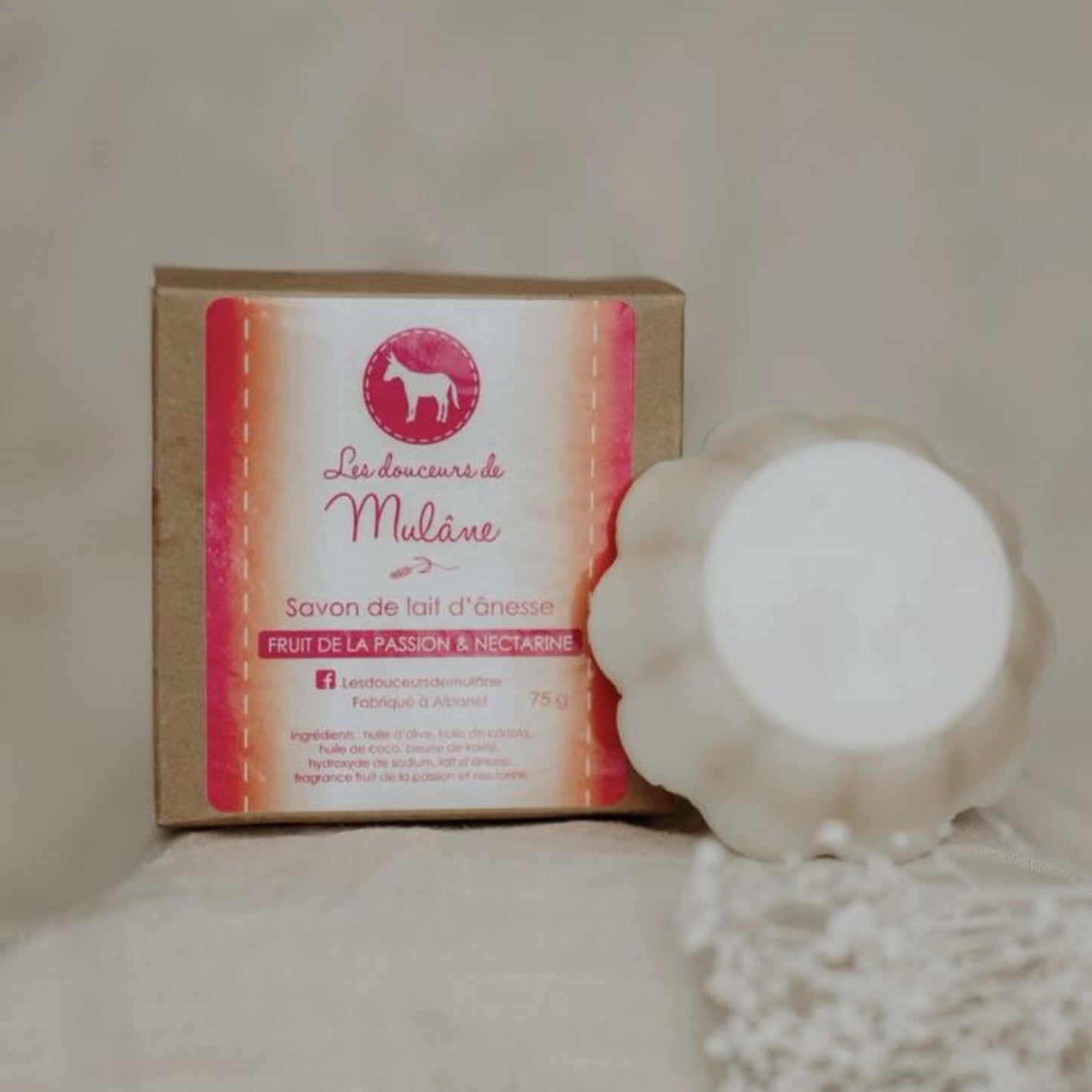 Savon au lait d'ânesse - Fruit de la passion & nectarine