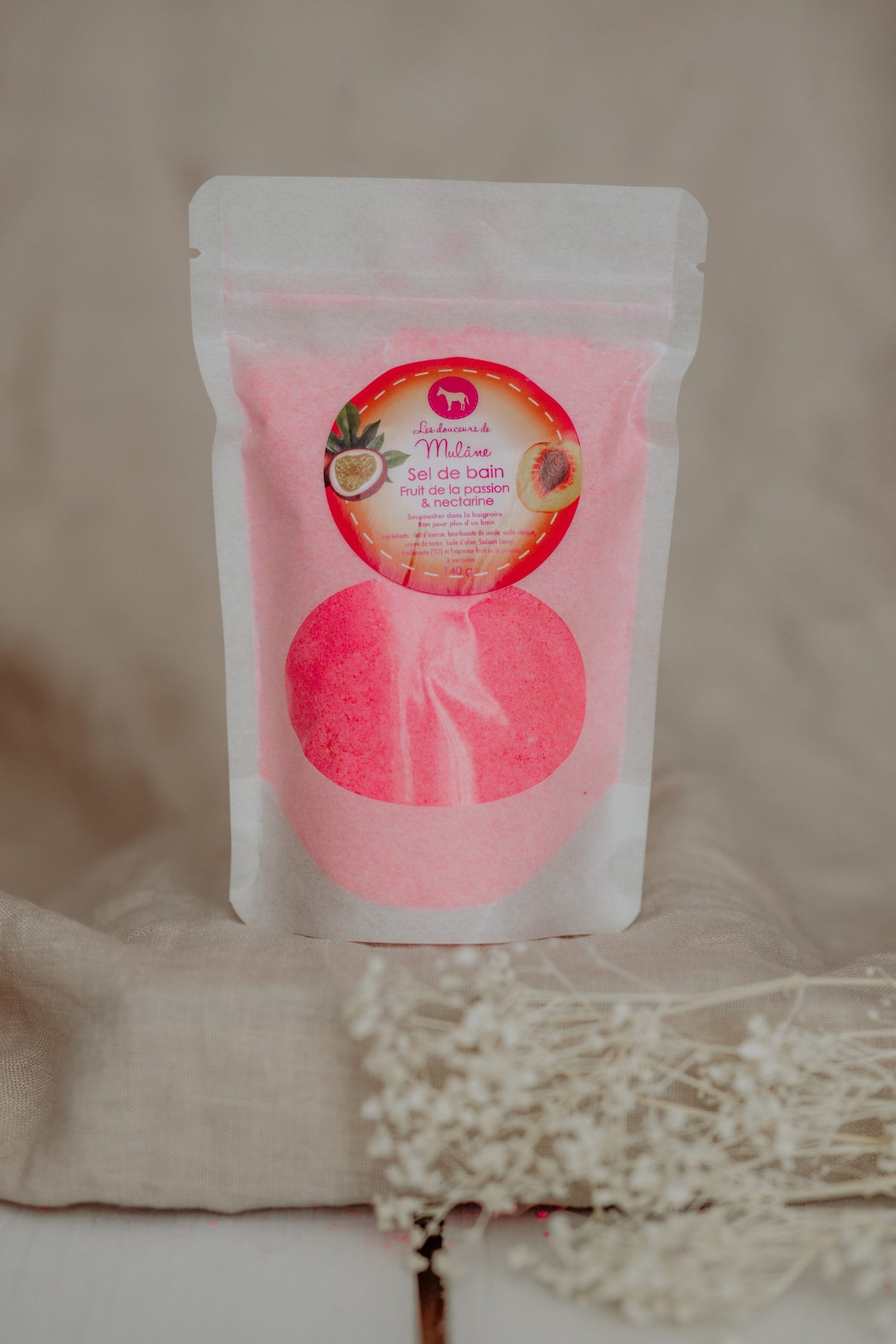 Sel de bain - Fruit de la passion et nectarine