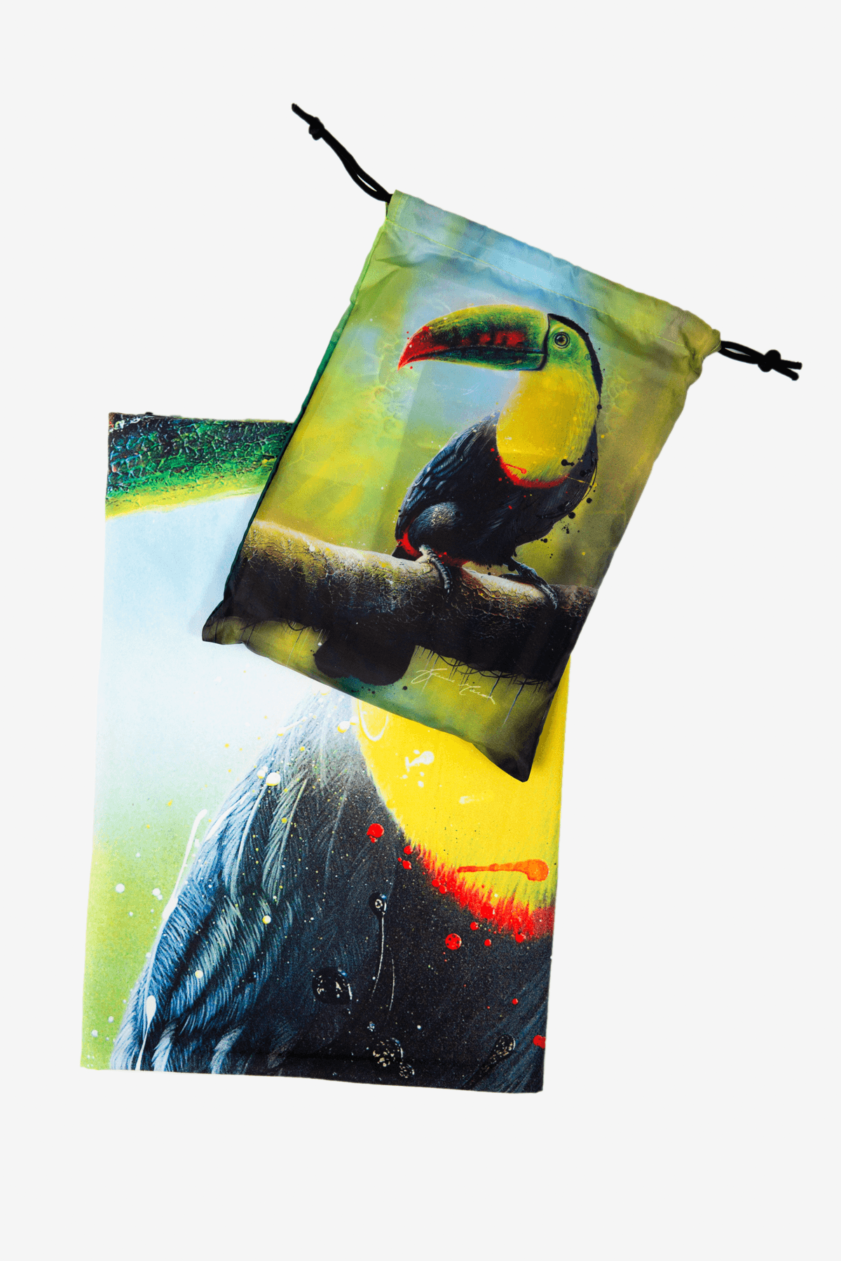 Serviette de plage Toucan ''Tu viens souvent ici?'' XL - Collection Laurie Marois