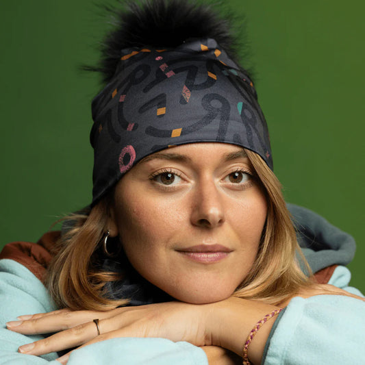 Tuque avec Pompon - Symetric Gris