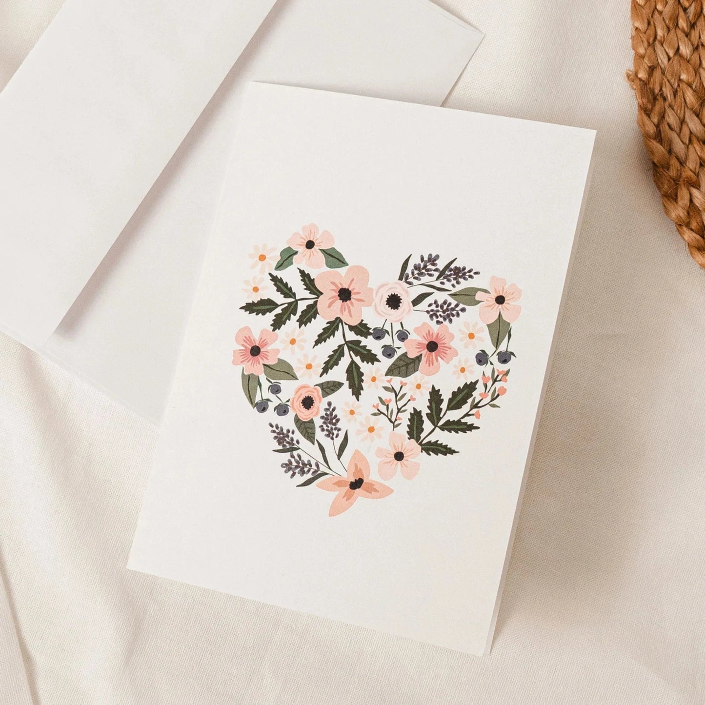 Carte de voeux - Coeur plein de fleurs - À chaque instant