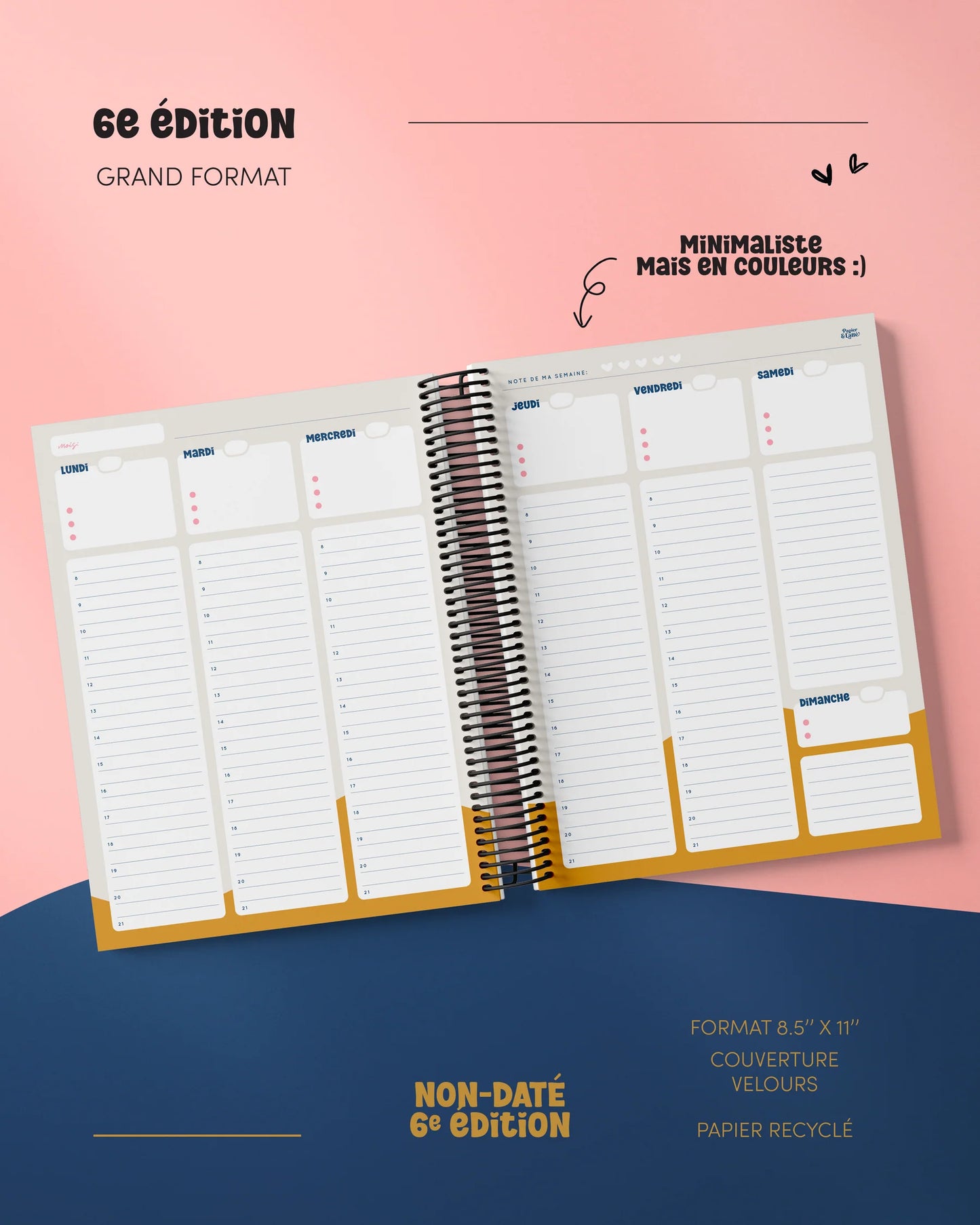 Agenda non daté Papier Latté - 6e édition