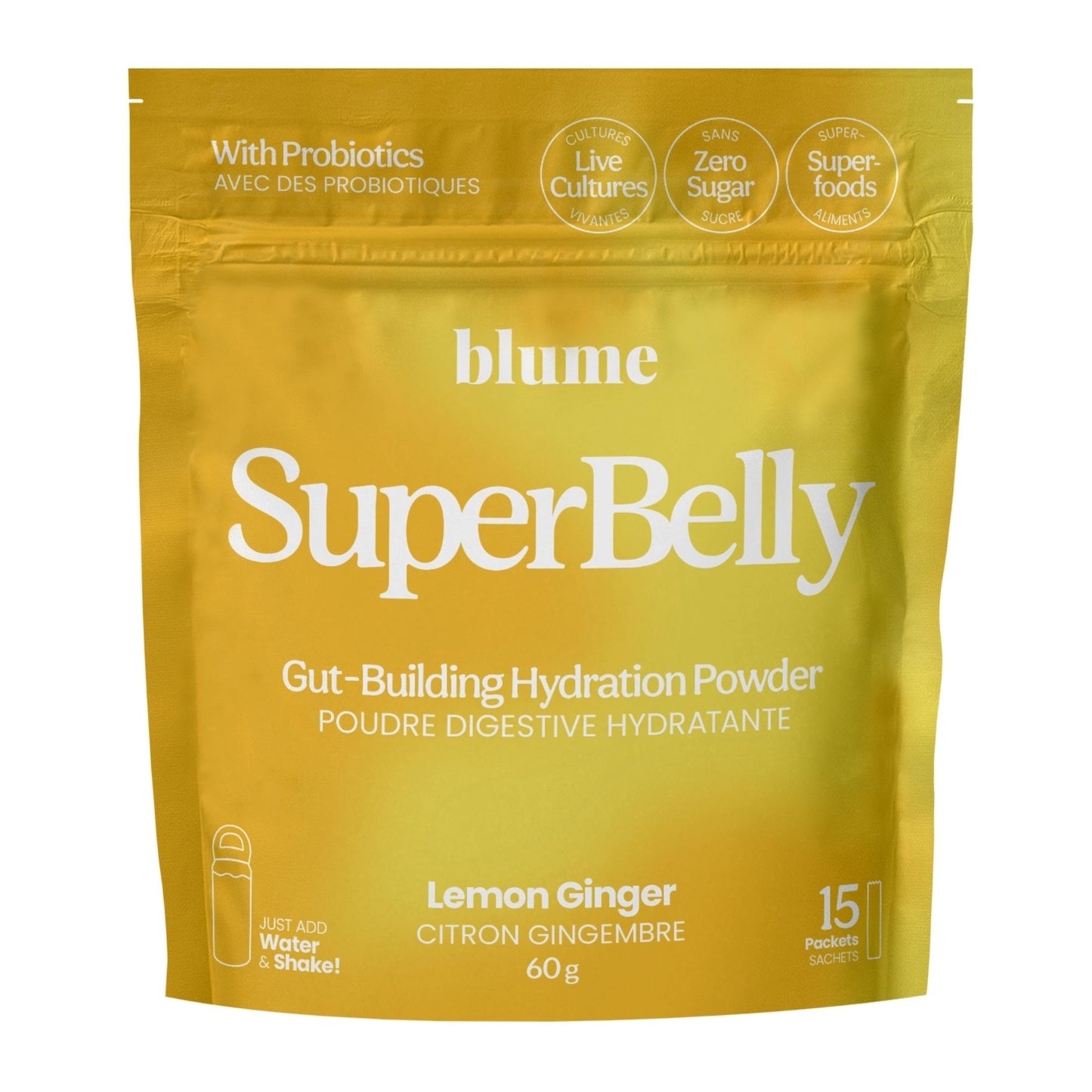 Poudre digestive hydratante avec probiotiques - Citron gingembre