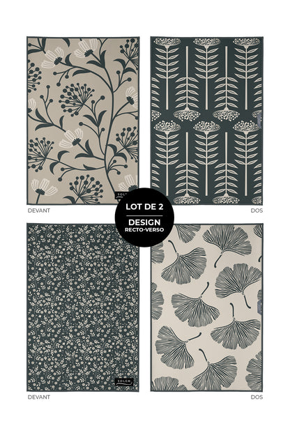 Linges à vaisselle - Fleurs de velours