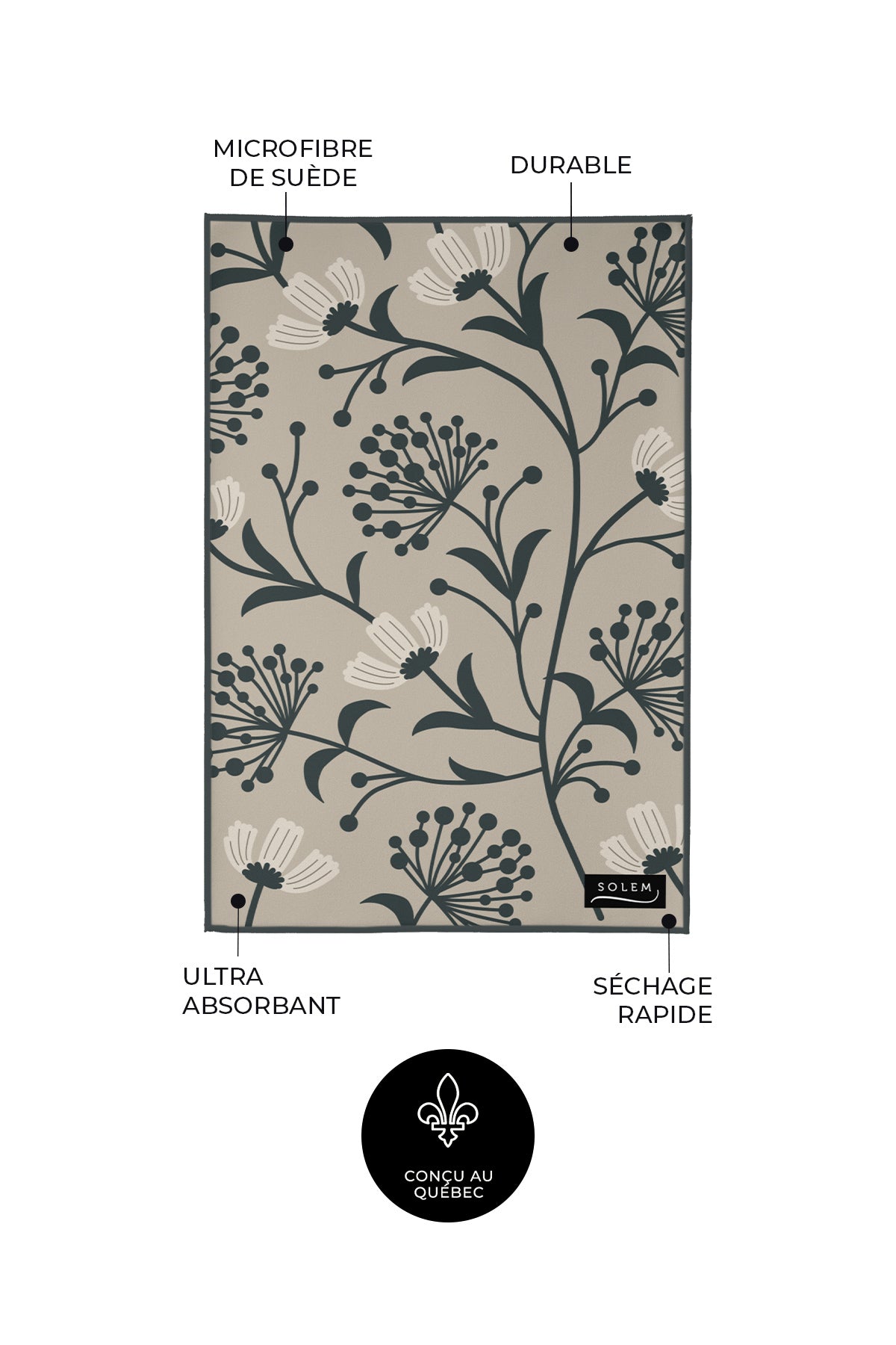 Linges à vaisselle - Fleurs de velours