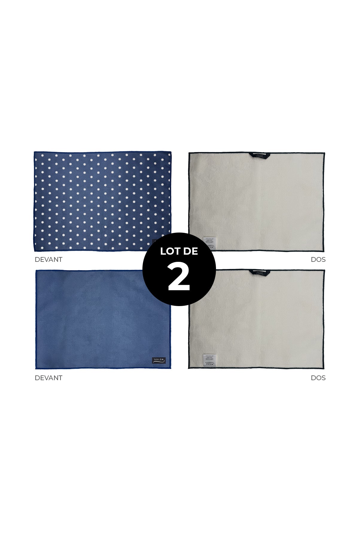 Tapis de séchage pour vaisselle - Marine fleurie