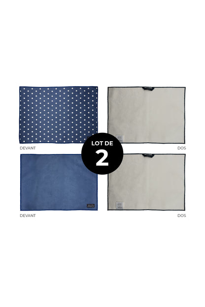 Tapis de séchage pour vaisselle - Marine fleurie