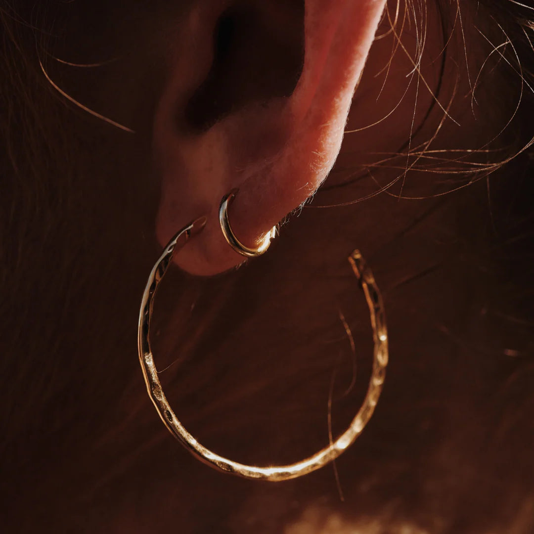 Boucles d'oreilles - Anneaux martelés