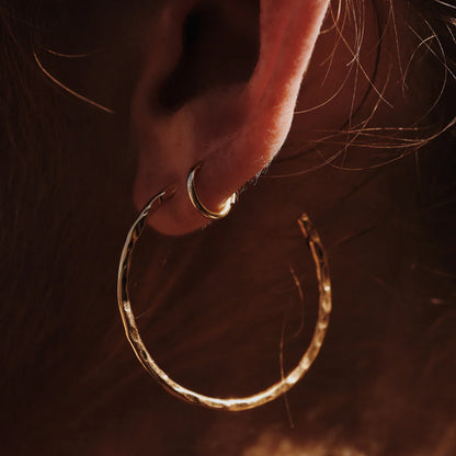 Boucles d'oreilles - Anneaux martelés