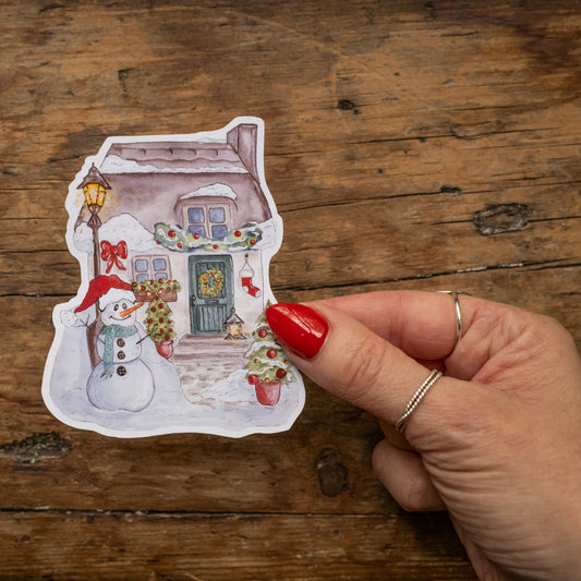 Autocollant vinyle - Cottage d'hiver