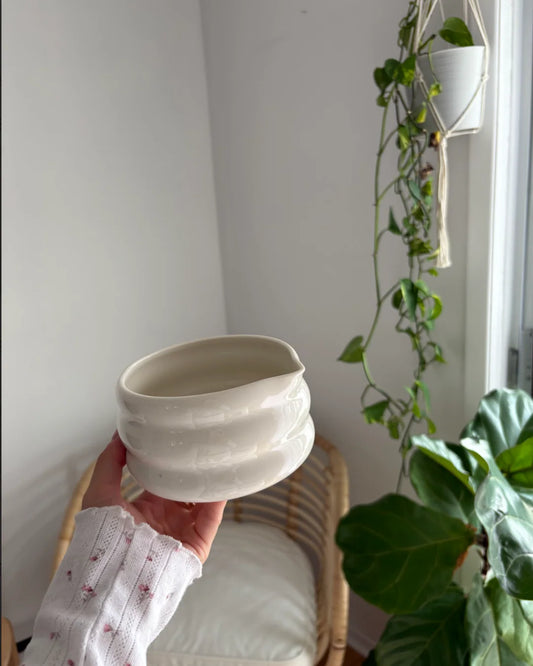 Bol à matcha avec support à fouet - Blanc