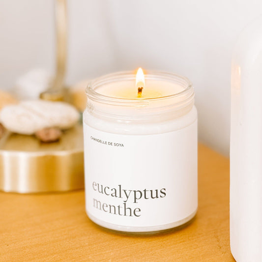 Chandelle de soya Eucalyptus menthe - Aux huiles essentielles